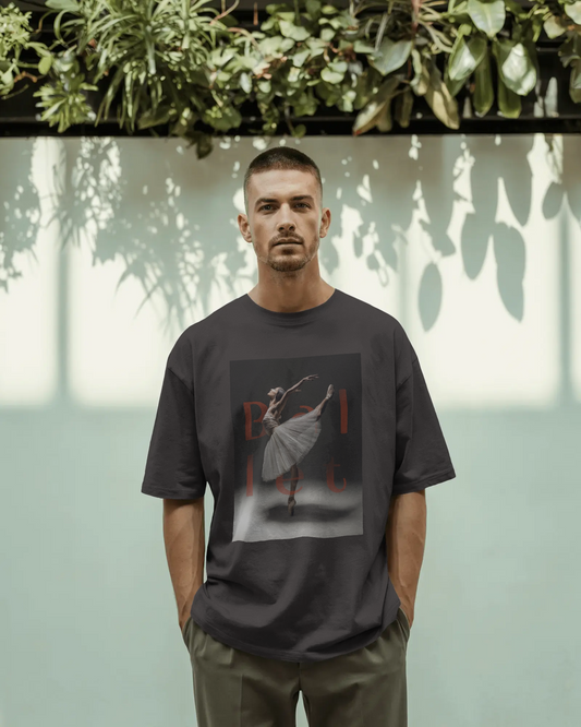 Ballet Art Oversized Graphic T-Shirt – Minimalist Streetwear Style